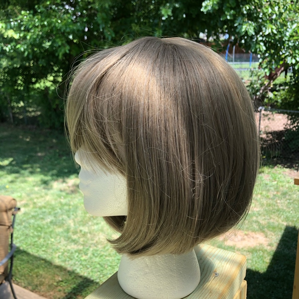 Silver Fox Gray Grey Bob 10” with Pretty Bangs